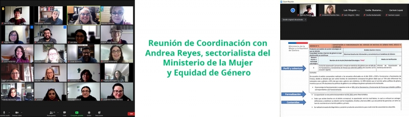 Reunión de Coordinación con Andrea Reyes, sectorialista del Ministerio de la Mujer y Equidad de Género